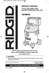 RIDGID 1610RV0 Manual Del Usuario