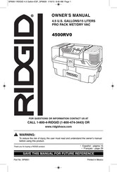 RIDGID 4500RV0 Manual Del Usuario