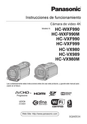 Panasonic HC-WXF990 Instrucciones De Funcionamiento