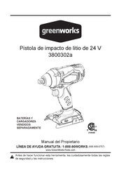 GreenWorks 3800302a Manual Del Propietário