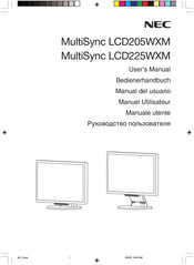 NEC MultiSync LCD205WXM Manual Del Usuario