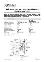 Bg BATTISTELLA ERA 2009 Manual De Instrucciones Y Normas De Uso