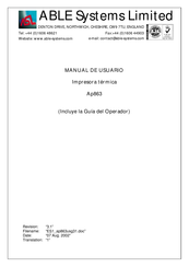 ABLE Systems Ap863 Manual De Usuario