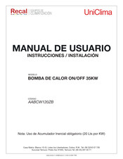 RECAL UniClima AABCW120ZB Manual De Usuario