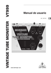 Behringer VINTAGE TUBE MONSTER VT999 Manual De Usuario