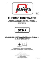 ROSAUTO THERMO MINI WATER 920X Manual De Instrucciones Para El Uso Y El Mantenimiento