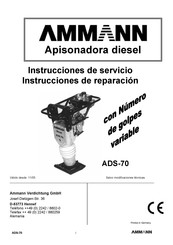 Ammann ADS-70 Instrucciones De Servicio