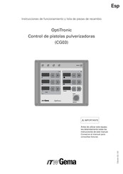 ITW Gema OptiTronic CG03 Instrucciones De Funcionamiento Y Lista De Piezas De Recambio