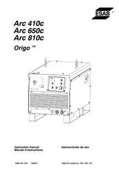 ESAB Origo Arc 410c Instrucciones De Uso