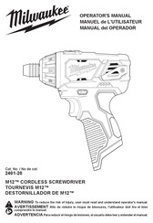 Milwaukee M12 2401-20 Manual Del Operador