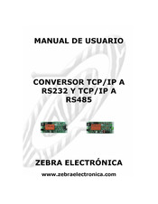 zebra electronica TCP/IP A RS485 Manual De Usuario