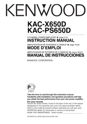 Kenwood KAC-X650D Manual De Instrucciones