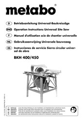 Metabo BKH 400 Instrucciones De Servicio