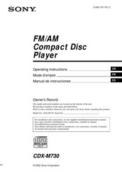 Sony CDX-M730 Manual De Instrucciones