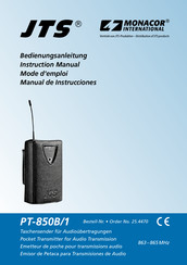 Monacor JTS PT-850B/1 Manual De Instrucciones