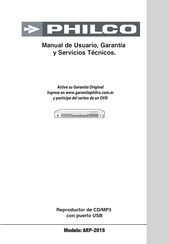 Philco ARP-2015 Manual De Usuario Garantia Y Servicios Tecnicos