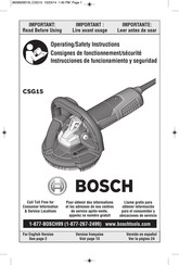 Bosch CSG15 Instrucciones De Funcionamiento