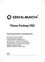 Oehlbach Phono PreAmp PRO Manual Del Usuario