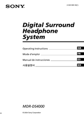 Sony MDR-DS4000 Manual De Instrucciones