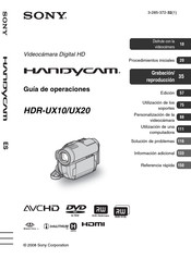 Sony Handycam HDR-UX10 Guía De Operaciónes