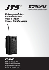 Monacor International JTS PT-920B Manual De Instrucciones