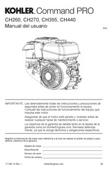 Kohler Command PRO CH260 Manual Del Usuario