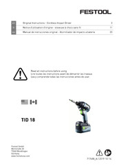 Festool TID 18 Manual De Instrucciones