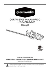 GreenWorks 2200302 Manual Del Propietário