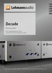 Lehmannaudio Decade Manual De Instrucciones