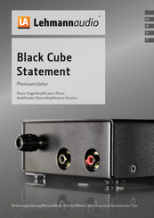 Lehmannaudio Black Cube Statement Manual De Instrucciones