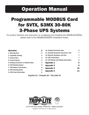 Tripp-Lite MODBUSCARDSV Operación Manual