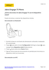 Jabra Engage 75 Mono Guia De Inicio Rapido
