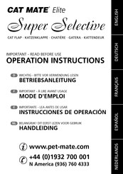 Pet Mate CAT MATE Elite Super Selective Instrucciones De Operación