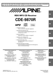 Alpine CDE-9870R Manual De Operación