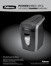 Fellowes POWERSHRED 59Cb Guia De Inicio Rapido