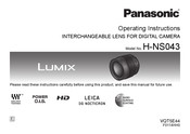 Panasonic Lumix H-NS043 Instrucciones De Operación