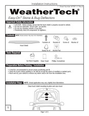 WeatherTech Eas-On Stone & Bug Deflectors Instrucciones De Instalación