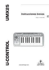 Behringer U-CONTROL UMX25 Instrucciones Breves