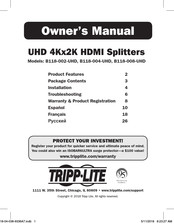 Tripp-Lite B118-002-UHD El Manual Del Propietario