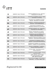 Lowara GENYO 16A / R15-30 Instrucciones De Instalacion Y Uso