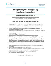 Intelligent Lighting Controls EM20 Instrucciones De Instalación