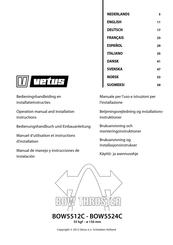 Vetus BOW THRUSTER BOW5524C Manual De Manejo Y Instrucciones De Instalación