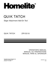 Homelite QUIK TATCH ZR15518 Manual Para El Operador