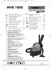 Meister VacBooster MVB 1000 Traducción De Las Instrucciones De Servicio Originales