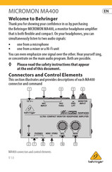 Behringer MICROMON MA400 Manual Del Usuario