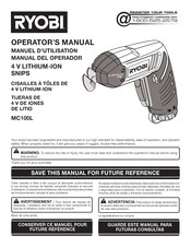 Ryobi MC100L Manual Del Operador