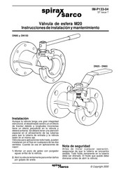 Spirax Sarco M20 Instrucciones De Instalación Y Mantenimiento