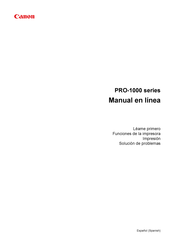 Canon PRO-1000 Serie Manual En Linea