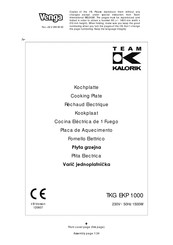 Team kalorik TKG EKP 1000 Manual De Instrucciones