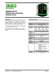 CTM Electronica MIRROR III V3 APC802 Manual De Instrucciones